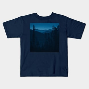 Blue Dusk Forest View #8 Kids T-Shirt